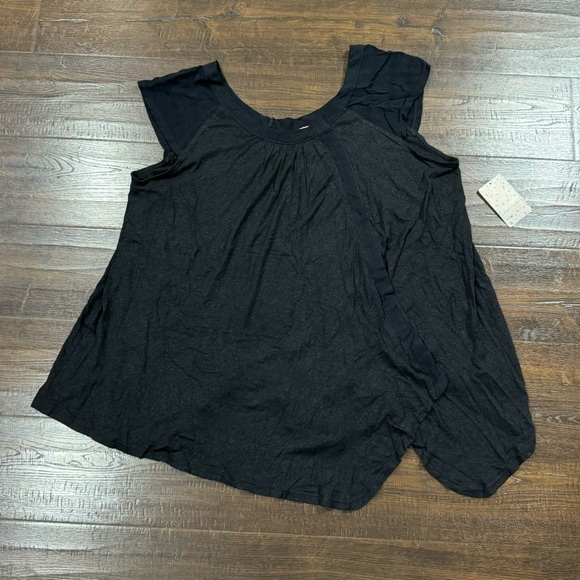 Free People Keep It Casual Black Linen Blend Top Size Small Women - Picture 2 of 9